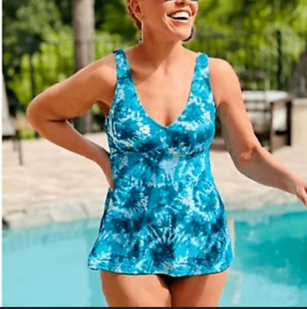 Kim Gravel Swimsuits For All Flowy Tankini and Brief Set Tahiti - Regular Sz 4